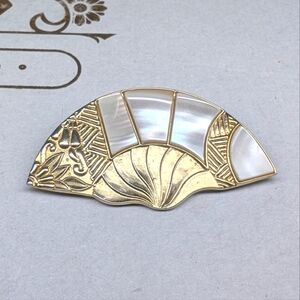 Abalone Shell Fan Brooch